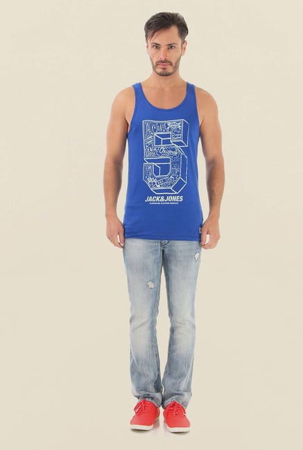Jack & Jones Blue Printed Vest Jack & Jones Blue Printed Vest