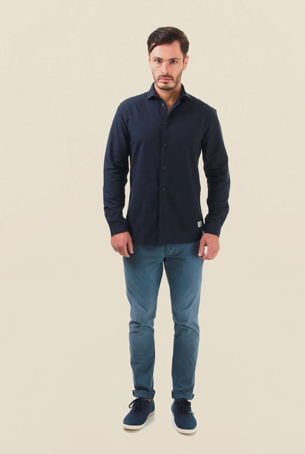 Jack & Jones Blue Cotton Chinos Jack & Jones Blue Cotton Chinos