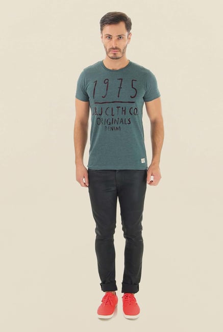 Jack & Jones Green Printed Crew Neck T-Shirt Jack & Jones Green Printed Crew Neck T-Shirt