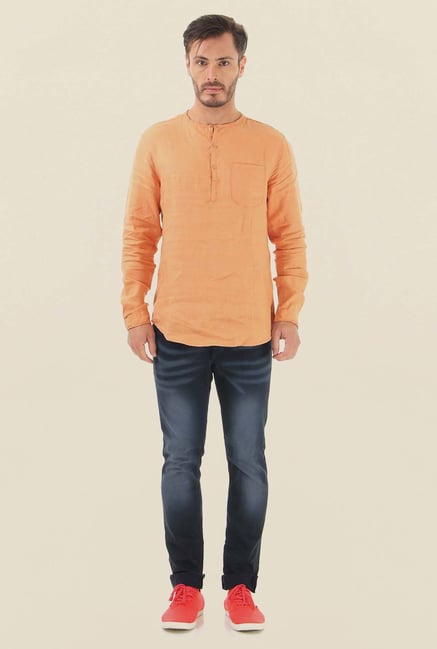Jack & Jones Orange Slim Fit Casual Shirt Jack & Jones Orange Slim Fit Casual Shirt