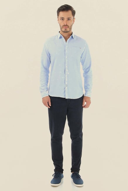 Jack & Jones Light Blue Printed Casual Shirt Jack & Jones Light Blue Printed Casual Shirt