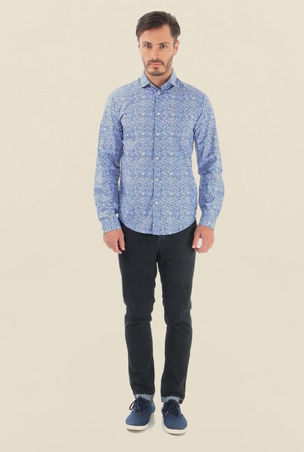 Jack & Jones Blue Printed Casual Shirt Jack & Jones Blue Printed Casual Shirt