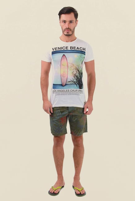 Jack & Jones Dark Green Printed Shorts Jack & Jones Dark Green Printed Shorts