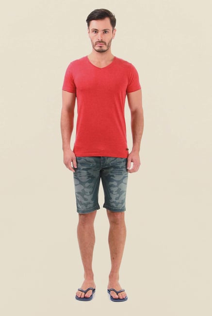 Jack & Jones Blue & Grey Printed Shorts Jack & Jones Blue & Grey Printed Shorts