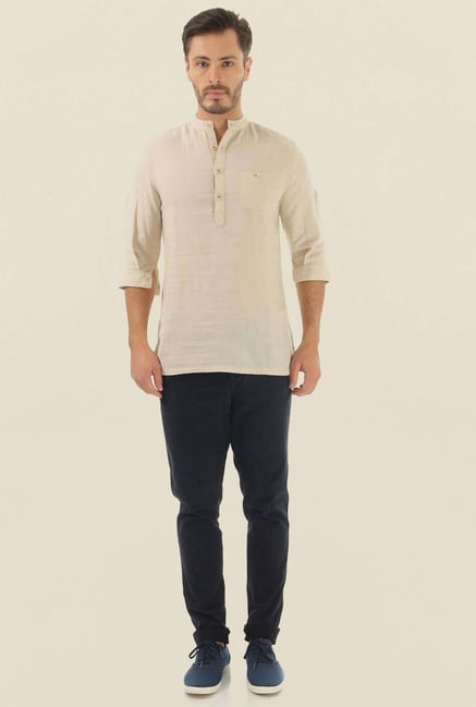 Jack & Jones Beige Solid Casual Shirt Jack & Jones Beige Solid Casual Shirt