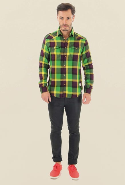 Jack & Jones Green Checks Casual Shirt Jack & Jones Green Checks Casual Shirt