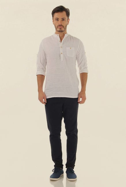 Jack & Jones White Solid Cotton Casual Shirt Jack & Jones White Solid Cotton Casual Shirt