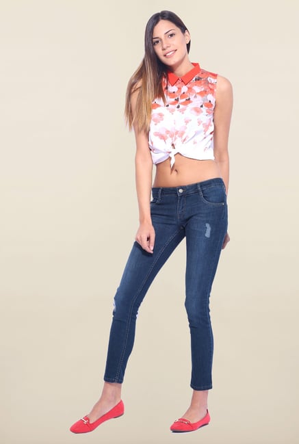 Kraus Blue Low Rise Ankle Length Jeans Kraus Blue Low Rise Ankle Length Jeans
