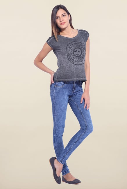 Kraus Blue Skinny Fit Mid Rise Jeans Kraus Blue Skinny Fit Mid Rise Jeans
