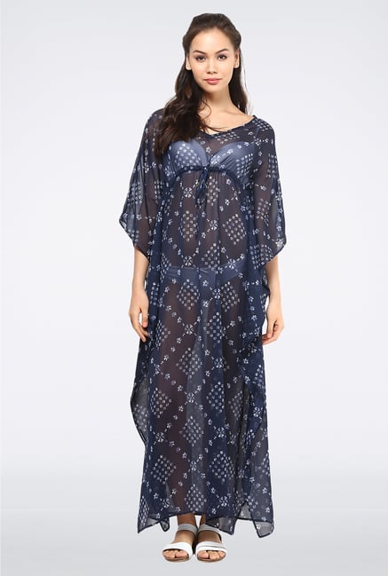 Femella Navy Kaftan Maxi Dress Femella Navy Kaftan Maxi Dress