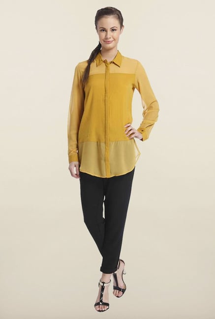 Only Turmeric Solid Casual Shirt Only Turmeric Solid Casual Shirt