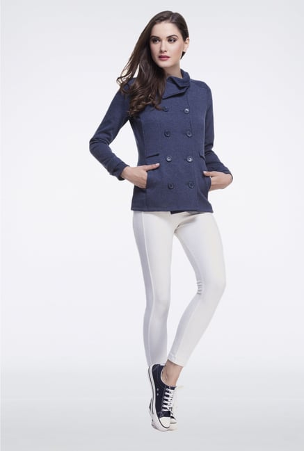 Femella Indigo Double-Breasted Jacket Femella Indigo Double-Breasted Jacket