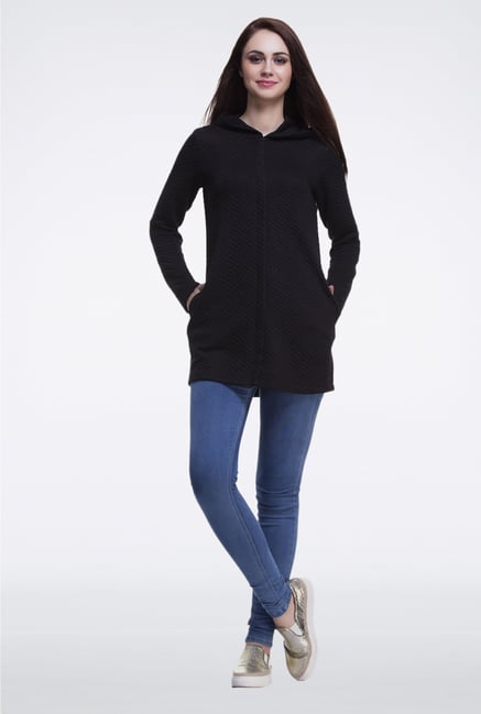 Femella Black Long Quilted Jacket Femella Black Long Quilted Jacket