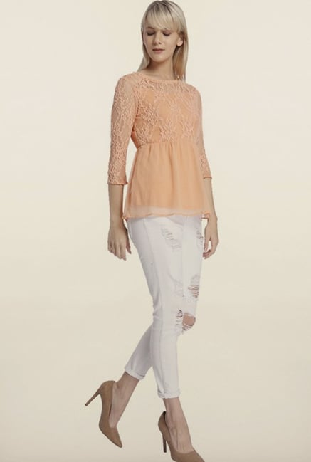 Vero Moda Orange Lace Top Vero Moda Orange Lace Top