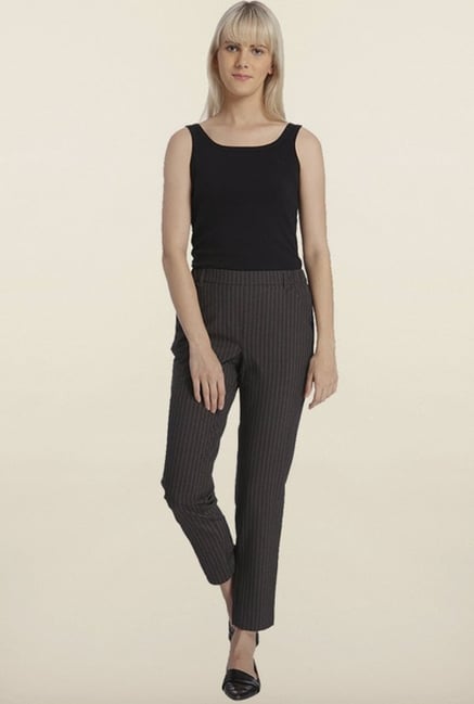 Vero Moda Grey Pinstripes Casual Trouser Vero Moda Grey Pinstripes Casual Trouser