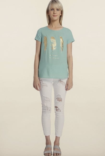 Vero Moda Blue Printed Top Vero Moda Blue Printed Top