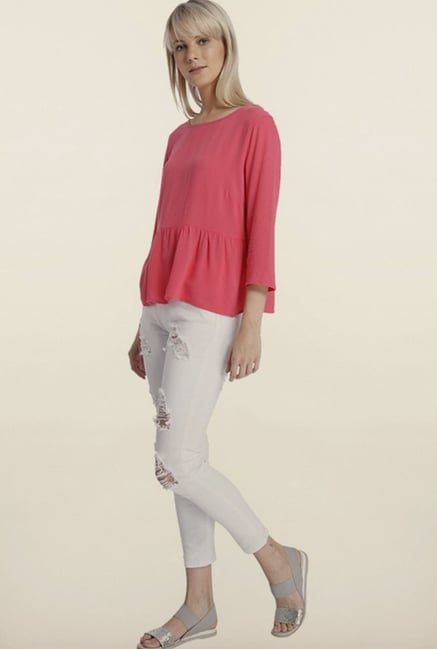 Vero Moda Rouge Red Solid Top Vero Moda Rouge Red Solid Top