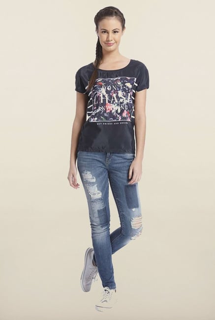 Only Black Printed T-Shirt Only Black Printed T-Shirt