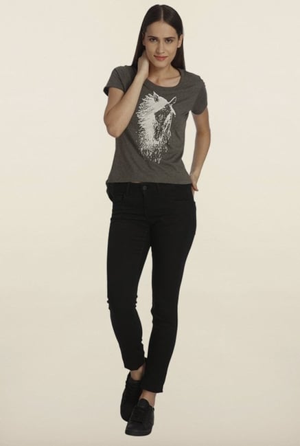 Vero Moda Grey Printed Top Vero Moda Grey Printed Top
