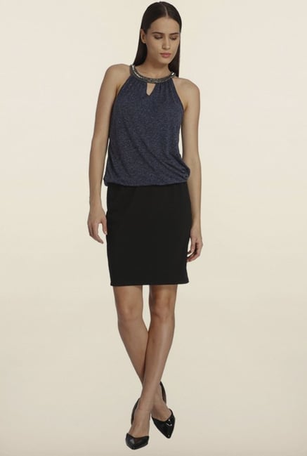 Vero Moda Navy & Black Halter Dress Vero Moda Navy & Black Halter Dress