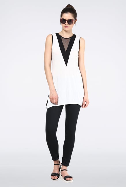 Femella White Block Jersey Tunic Femella White Block Jersey Tunic
