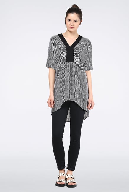 Femella Black & White Stripes Tunic Femella Black & White Stripes Tunic
