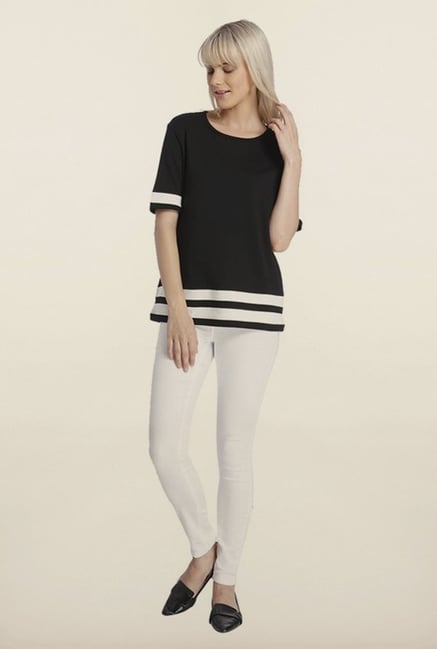 Vero Moda Black Solid Top Vero Moda Black Solid Top