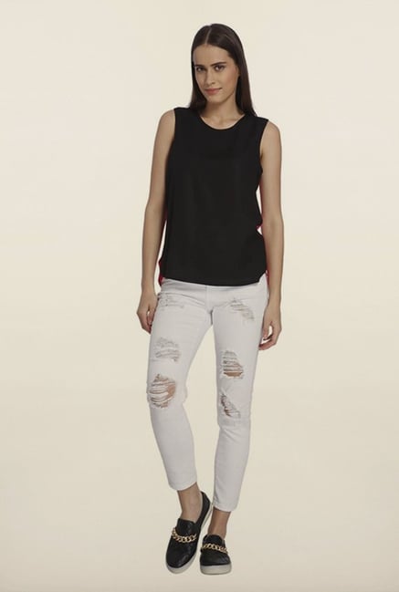 Vero Moda Black & Pink High-Low Top Vero Moda Black & Pink High-Low Top