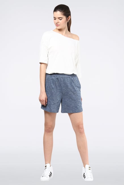 Femella Navy Blue Pique Shorts Femella Navy Blue Pique Shorts