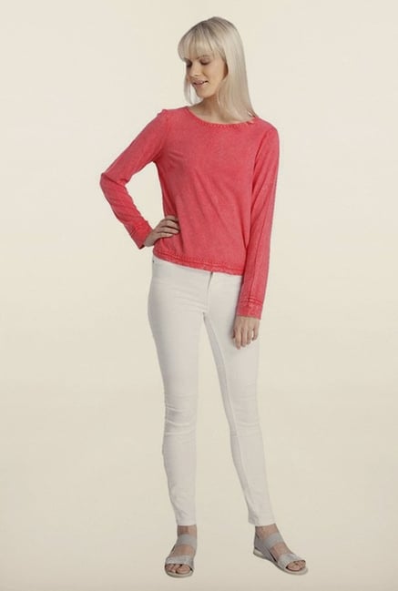 Vero Moda Rouge Red Solid Top Vero Moda Rouge Red Solid Top