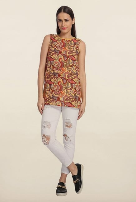 Vero Moda Yellow & Red Paisley Top Vero Moda Yellow & Red Paisley Top