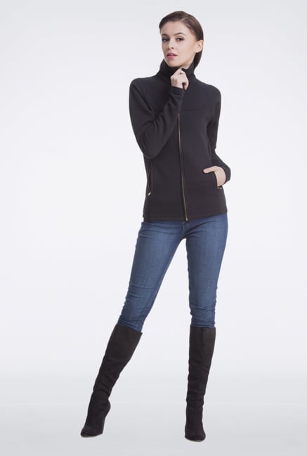 Femella Black High Neck Sweatshirt Femella Black High Neck Sweatshirt