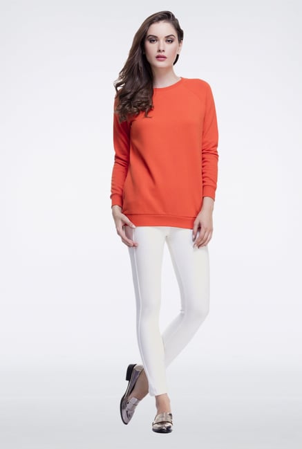 Femella Orange Oversized Sweatshirt Femella Orange Oversized Sweatshirt