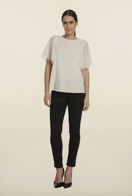 Vero Moda White Back Slit Top Vero Moda White Back Slit Top
