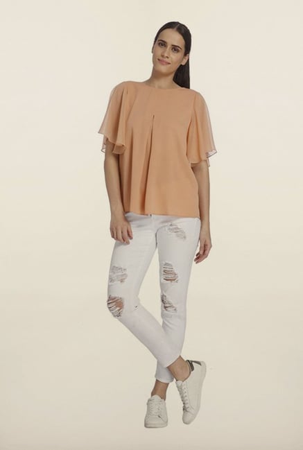 Vero Moda Peach Back Slit Top Vero Moda Peach Back Slit Top