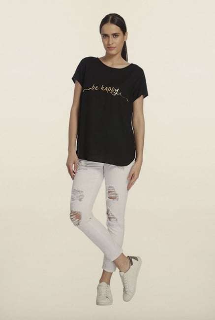 Vero Moda Black Printed Top Vero Moda Black Printed Top