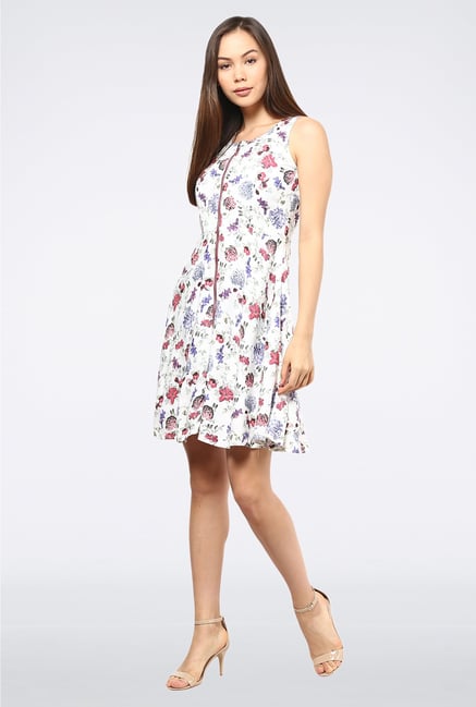 Femella White Printed Dress Femella White Printed Dress