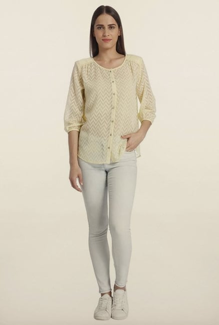 Vero Moda Lime Embroidered Casual Shirt Vero Moda Lime Embroidered Casual Shirt