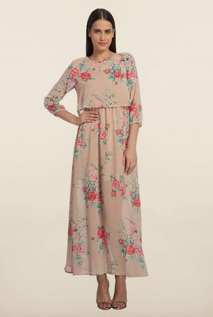 Vero Moda Beige Floral Maxi Dress Vero Moda Beige Floral Maxi Dress