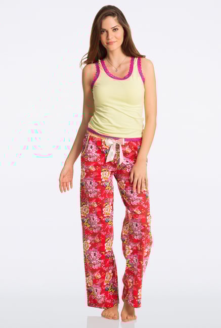 Pretty Secrets Red Floral Pajama Pretty Secrets Red Floral Pajama