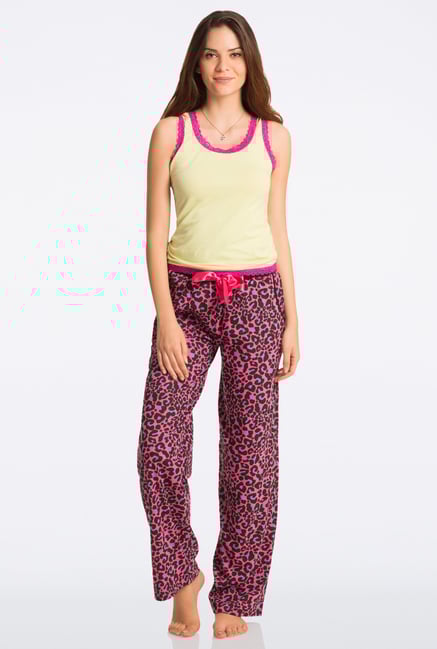 Pretty Secrets Pink Animal Print Pajama Pretty Secrets Pink Animal Print Pajama