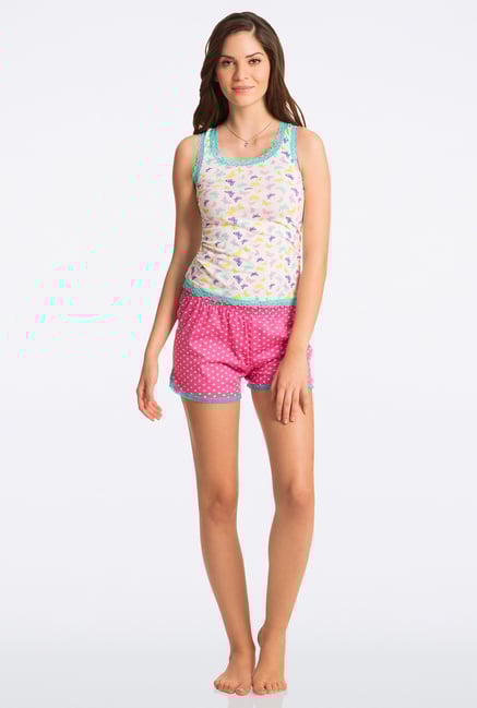 Pretty Secrets Pink Heart Print Shorts Pretty Secrets Pink Heart Print Shorts