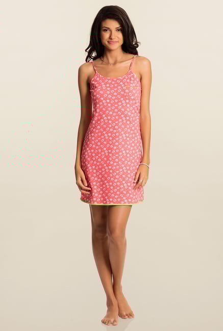 Pretty Secrets Pink Printed Chemise Pretty Secrets Pink Printed Chemise