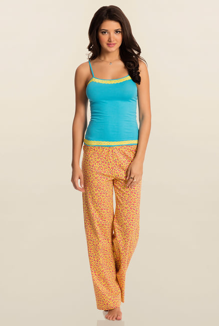 Pretty Secrets Yellow Floral Pajama Pretty Secrets Yellow Floral Pajama