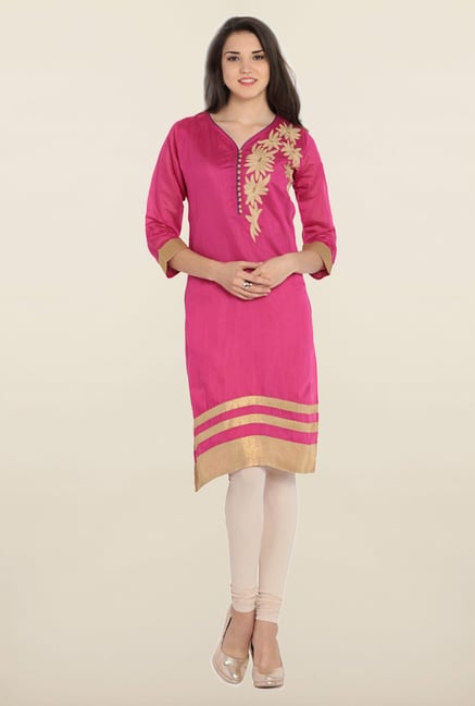 Soch Pink & Gold Chanderi Silk Kurta Soch Pink & Gold Chanderi Silk Kurta