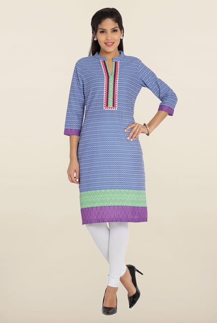 Soch Royal Blue & White Cotton Kurta Soch Royal Blue & White Cotton Kurta
