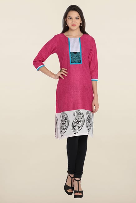 Soch Pink & White Cotton Kurta Soch Pink & White Cotton Kurta