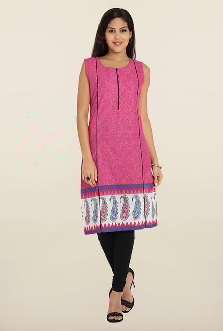 Soch Pink Floral Printed Kurta Soch Pink Floral Printed Kurta