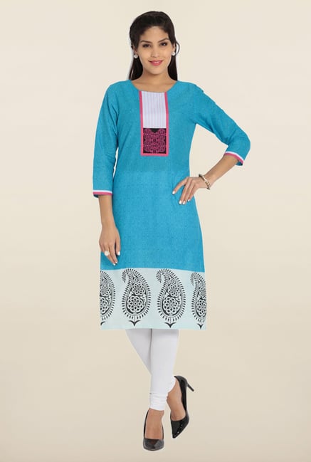 Soch Blue & White Printed Kurta Soch Blue & White Printed Kurta
