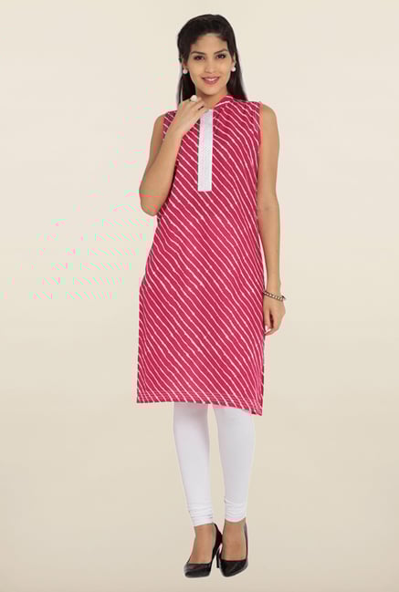 Soch Pink & White Stripes Cotton Kurta Soch Pink & White Stripes Cotton Kurta